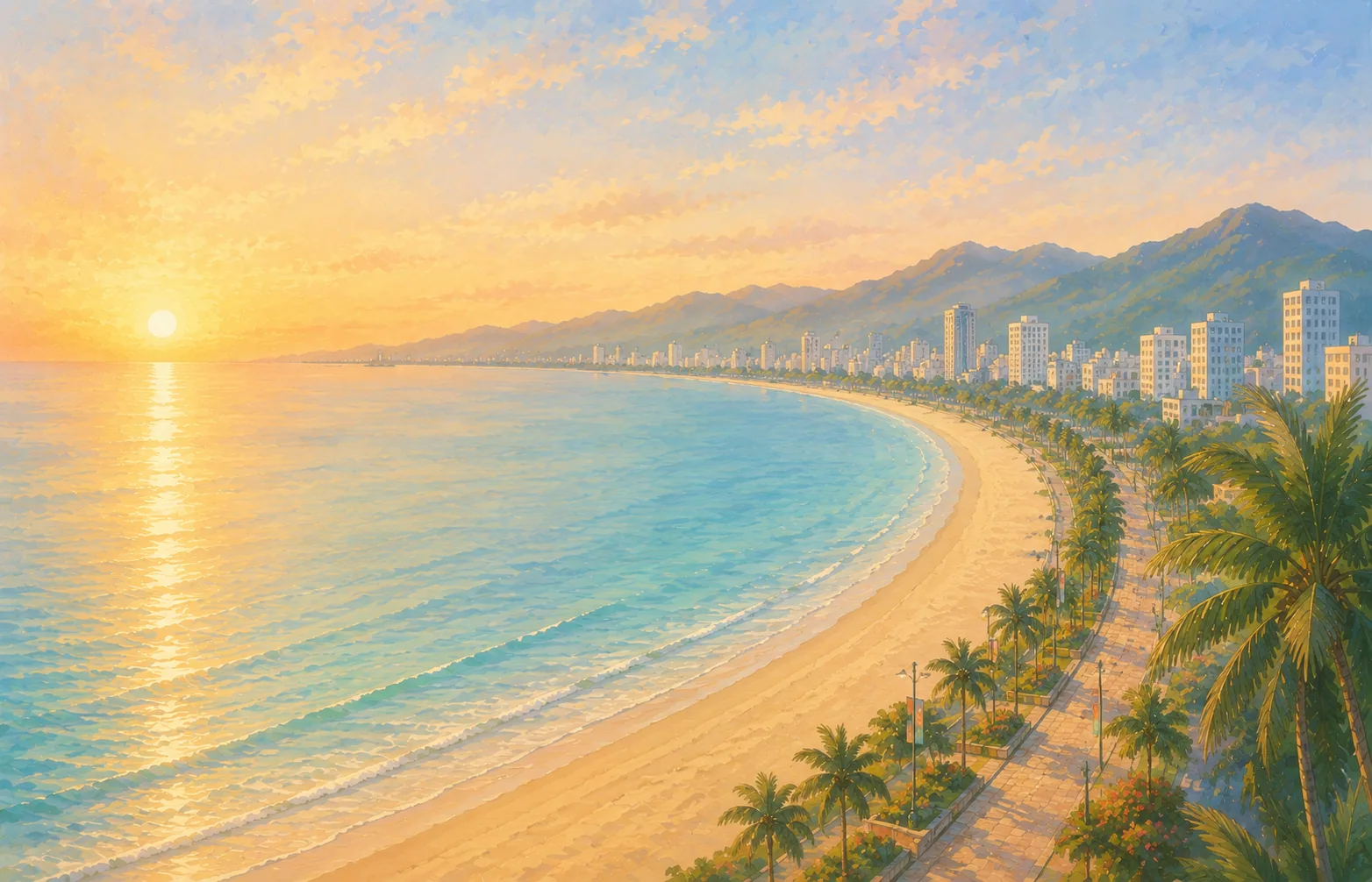 Sunrise over Da Nang beach